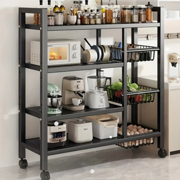 رف تخزين معدني بعجلات